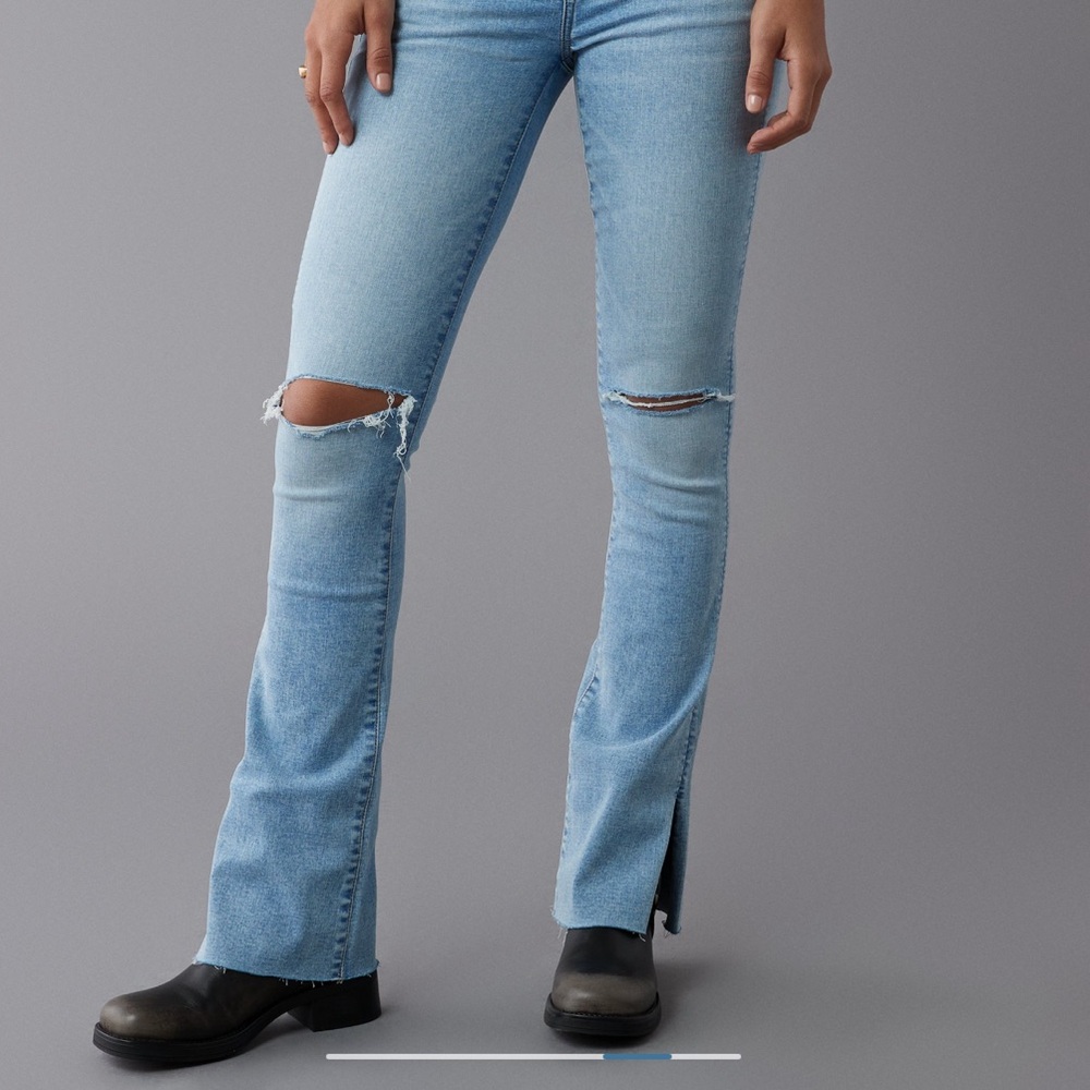 Stylish Light Blue Ripped Women Jeans